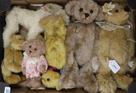 Five British Artists Teddy Bears and a Chad Valley Terrier,
